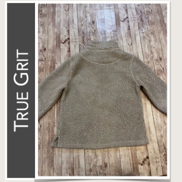 True Grit Sherpa 1/4 Zip Pullover in Light Gray - Picture 5 of 5